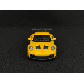 Porsche 911 GT3 RS Typ 992 2022 Signalgelb / Schwarze Streifen Reibungsspielzeug 1/38 Welly MAP01099224