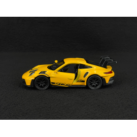 Porsche 911 GT3 RS Type 992 2022 Signal Yellow / Black Stripes Friction Toy 1/38 Welly MAP01099224