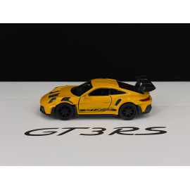 Porsche 911 GT3 RS Typ 992 2022 Signalgelb / Schwarze Streifen Reibungsspielzeug 1/38 Welly MAP01099224