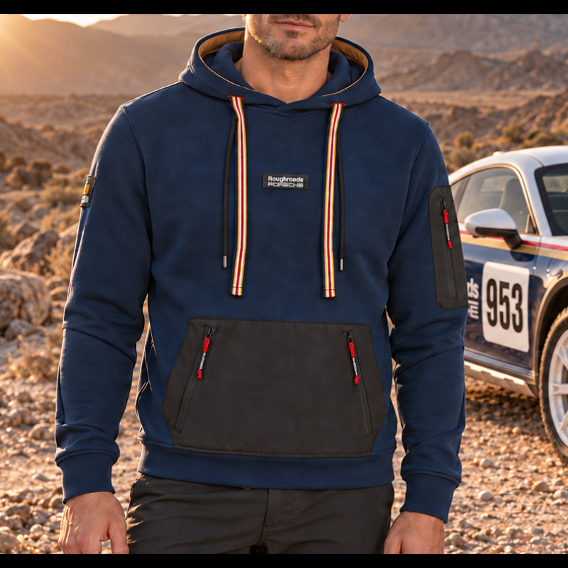 Porsche Hooded sweatshirt Low Price Hoodie Roughroads Collection Indigo blue WAP160PRRD - men