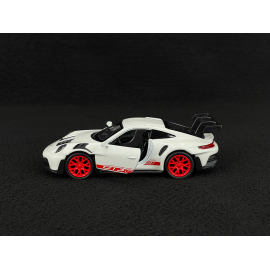 Porsche 911 GT3 RS Type 992 2022 White / Guards Red Stripes Friction Toy 1/38 Welly MAP01099224