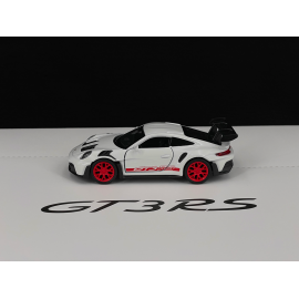Porsche 911 GT3 RS Typ 992 2022 Weiß / Indischrot Streifen Reibungsspielzeug 1/38 Welly MAP01099224