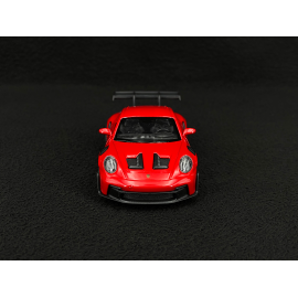 Porsche 911 GT3 RS Typ 992 2022 Indischrot / Schwarze Streifen Reibungsspielzeug 1/38 Welly MAP01099224
