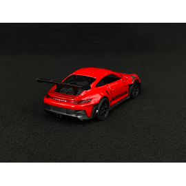 Porsche 911 GT3 RS Typ 992 2022 Indischrot / Schwarze Streifen Reibungsspielzeug 1/38 Welly MAP01099224