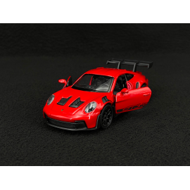 Porsche 911 GT3 RS Typ 992 2022 Indischrot / Schwarze Streifen Reibungsspielzeug 1/38 Welly MAP01099224