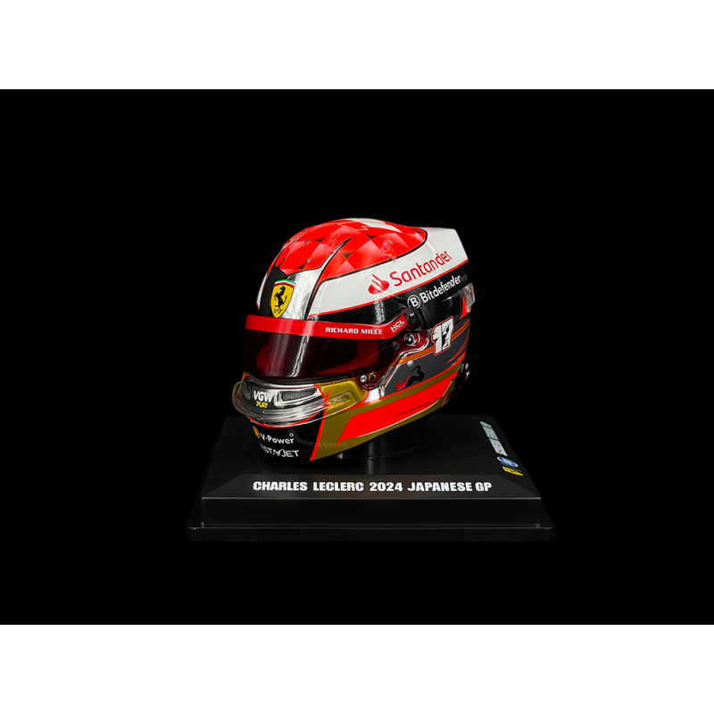 Charles Leclerc Helmet Ferrari n° 16 Japanese GP 2024 F1 Tribute Jules Bianchi 1/5 LookSmart LSHEL025