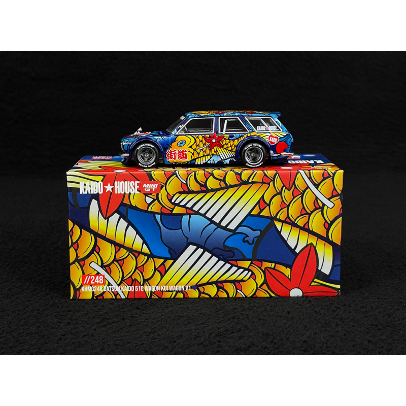Datsun 510 Wagon Koi Wagon V1 1969 Kaido House Blau 1/64 Mini GT KHMG248