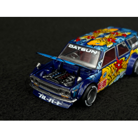 Datsun 510 Wagon Koi Wagon V1 1969 Kaido House Blau 1/64 Mini GT KHMG248