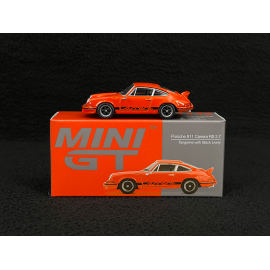Porsche 911 Carrera RS 2.7 1973 Orange Tangerine / Schwarze Streifen 1/64 Mini GT MGT01142-L