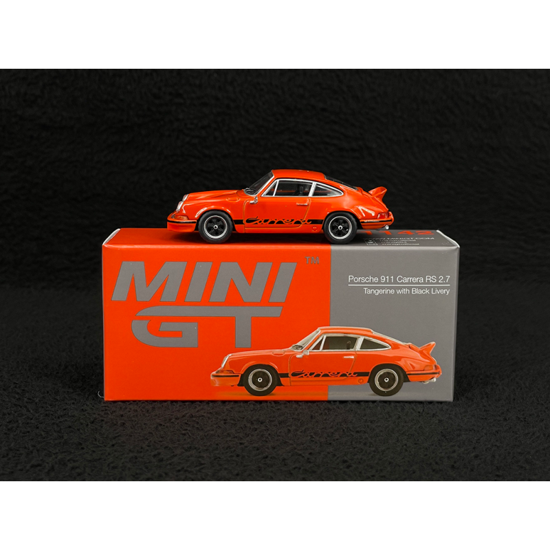 Porsche 911 Carrera RS 2.7 1973 Orange Tangerine / Schwarze Streifen 1/64 Mini GT MGT01142-L