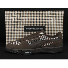 Porsche 911 Schuhe Palermo Puma Pepita Braun mit Schlüsselanhänger WAP15526PAL - unisex