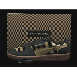 Porsche 911 Schuhe Palermo Puma Pascha Schwarz / Braun mit Schlüsselanhänger WAP91526MSF - Unisex