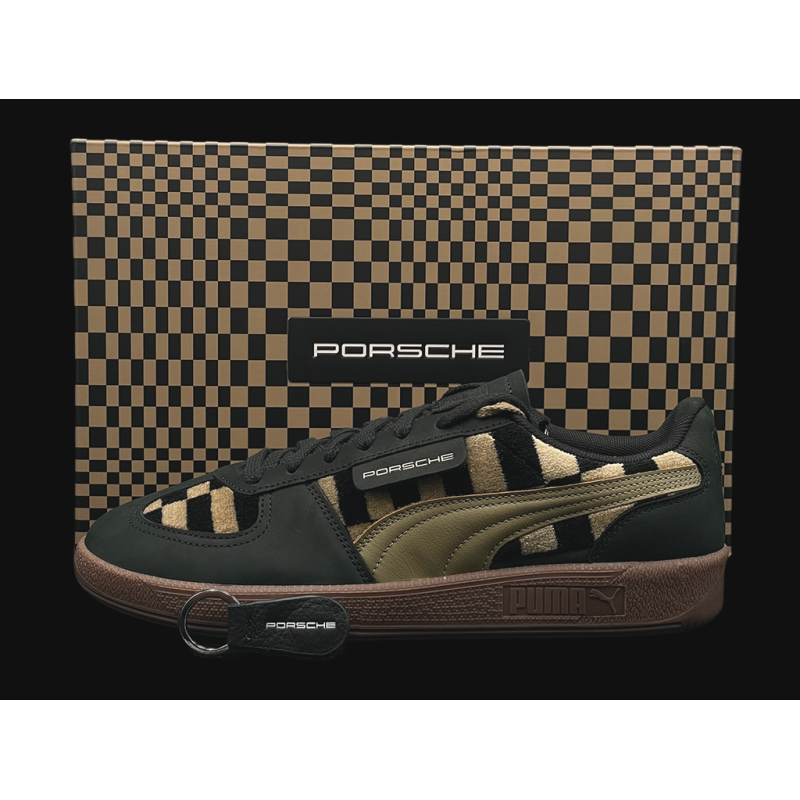 Porsche 911 Schuhe Palermo Puma Pascha Schwarz / Braun mit Schlüsselanhänger WAP91526MSF - Unisex