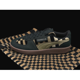 Porsche 911 Shoes Palermo Puma Pascha Black / Brown with Keyring WAP91526MSF - Unisex