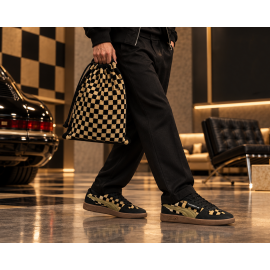 Porsche 911 Shoes Palermo Puma Pascha Black / Brown with Keyring WAP91526MSF - Unisex