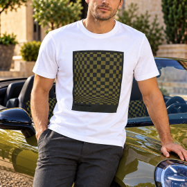 Porsche T-Shirt 911 Spirit 70 Heritage Pascha Weiß / Olive Neo WAP515RS70 - unisex
