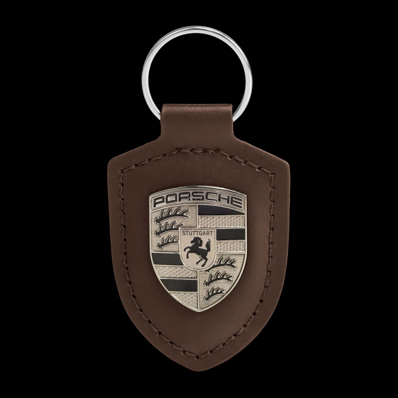 Porsche Keyring Turbonite Crest Truffle Brown WAP05065726WSA