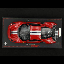 Ferrari 488 Pista 2018 Rosso Corsa / Silber Streifen / Carbon Felgen 1/18 BBR Models P18145A6