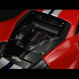 Ferrari 488 Pista 2018 Rosso Corsa / Silber Streifen / Carbon Felgen 1/18 BBR Models P18145A6