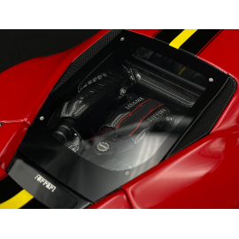 Ferrari 488 Pista 2018 Rosso Corsa / Black Stripe / Carbon Rims 1/18 BBR Models P18145A7