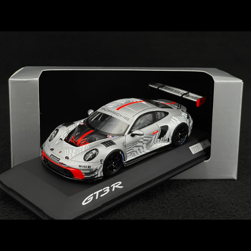 SELTEN Exemplar 1/1500 : Porsche 911 GT3 R Typ 992 2024 Silbergrau / Rot 1/43 Spark WAP02057126EVO