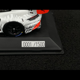 SELTEN Exemplar 1/1500 : Porsche 911 GT3 R Typ 992 2024 Silbergrau / Rot 1/43 Spark WAP02057126EVO