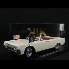 Lincoln Continental Cabriolet Présidentiel 1963 John F. Kennedy White 1/18 KK Scale KKDC181523