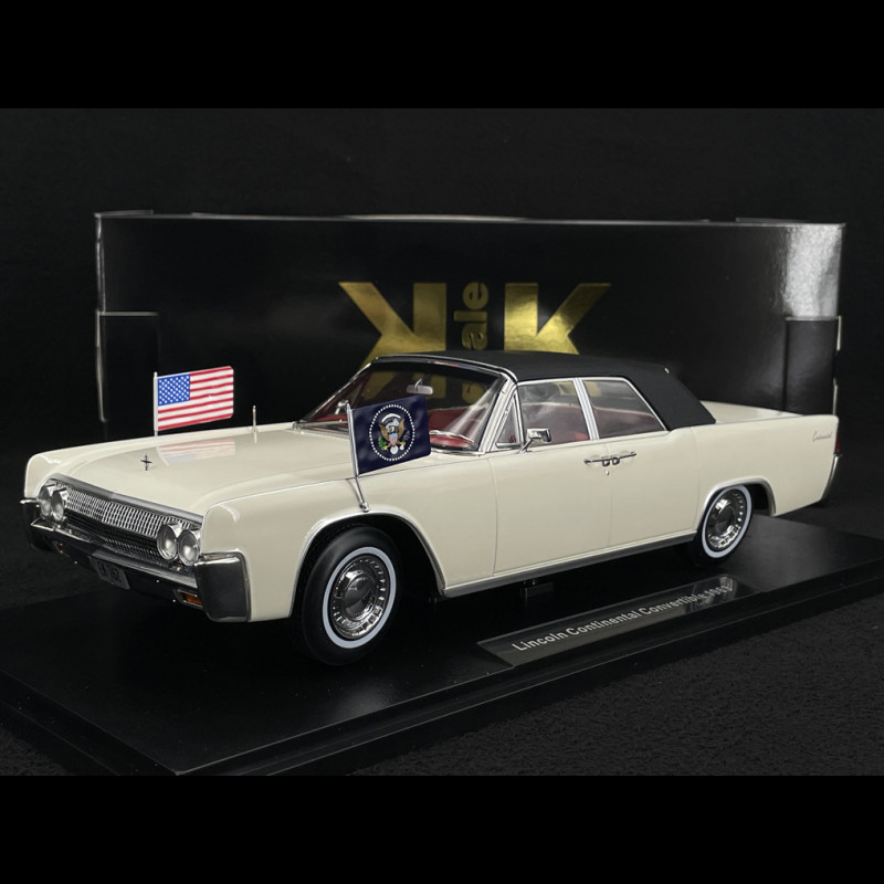 Lincoln Continental Cabriolet Présidentiel 1963 John F. Kennedy White 1/18 KK Scale KKDC181523
