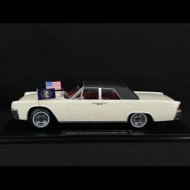 Lincoln Continental Cabriolet Présidentiel 1963 John F. Kennedy White 1/18 KK Scale KKDC181523