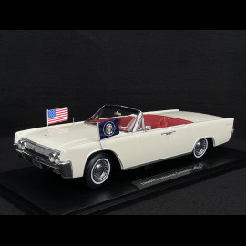 Lincoln Continental Cabriolet Présidentiel 1963 John F. Kennedy White 1/18 KK Scale KKDC181523