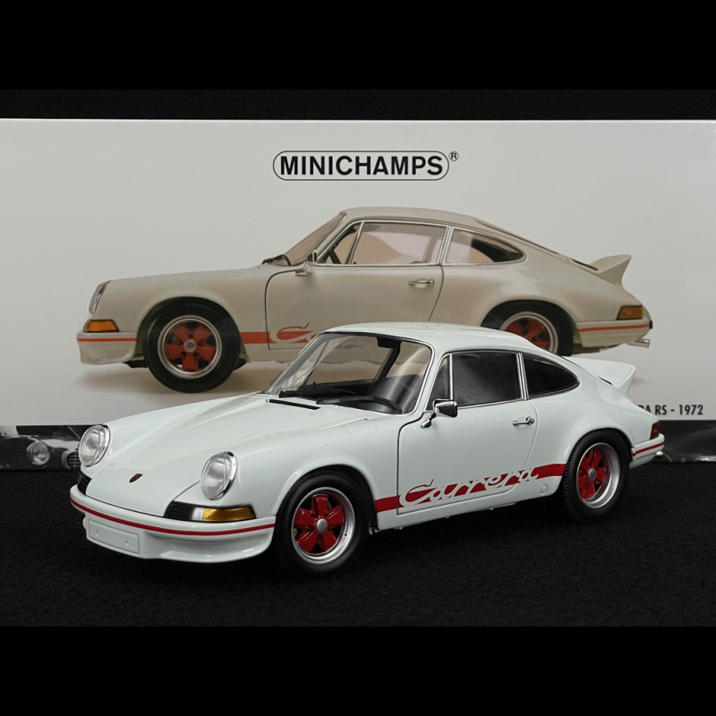 Porsche 911 Carrera RS 2.7 1972 Grand Prix White / Red Stripes 1/18 Minichamps 100066021