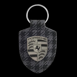 Porsche Schlüsselanhänger Turbonite Wappen Pepita Grau / Schwarz WAP05065226WSA