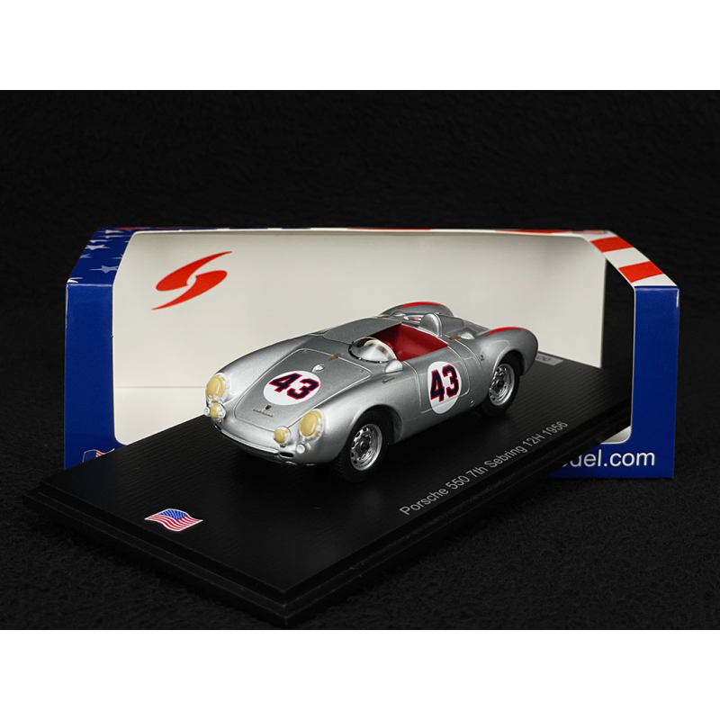 Porsche 550 Spyder n° 43 7. 12h Sebring 1956 1/43 Spark US463