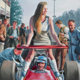 Poster "La Ragazza di Monza" Jacky Ickx Monza 1968 Originalzeichnung von Benjamin Freudenthal