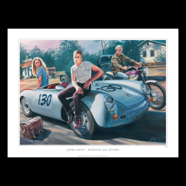 Porsche 550 Spyder James Dean / Ursula Andress 1955 original drawing by Benjamin Freudenthal