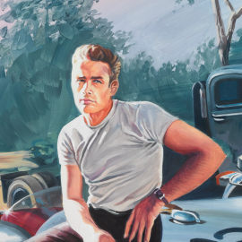 Porsche 550 Spyder James Dean / Ursula Andress 1955 original drawing by Benjamin Freudenthal