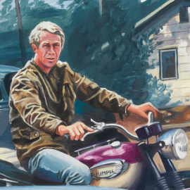 Porsche 550 Spyder James Dean / Ursula Andress 1955 Original Zeichnung von Benjamin Freudenthal