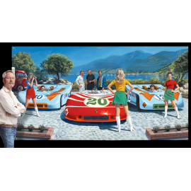 Leinwanddruck Porsche 908 Spyder Targa Boogie Targa Florio 1970 Originalkunstwerk von Benjamin Freudenthal