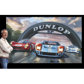 Canvas Ford GT40 24h Le Mans 1966 240 x 150 cm Original Artwork by Benjamin Freudenthal