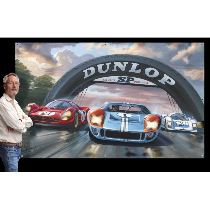 Canvas Ford GT40 24h Le Mans 1966 240 x 150 cm Original Artwork by Benjamin Freudenthal