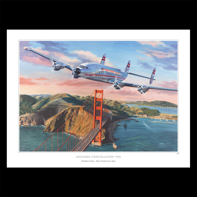 Poster Lockheed Constellation San Francisco 80 x 60 cm original drawing by Benjamin Freudenthal