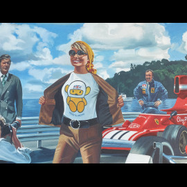 Poster Le Printemps de Lord Hesketh James Hunt GP Monaco 1974 80 x 60 cm Originalzeichnung von Benjamin Freudenthal