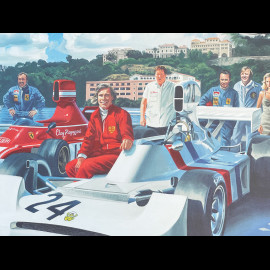 Poster Le Printemps de Lord Hesketh James Hunt GP Monaco 1974 80 x 60 cm Originalzeichnung von Benjamin Freudenthal