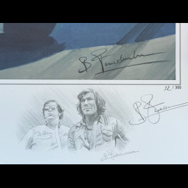 Poster Le Printemps de Lord Hesketh James Hunt GP Monaco 1974 80 x 60 cm Originalzeichnung von Benjamin Freudenthal