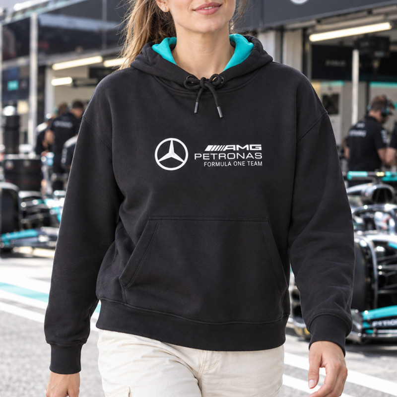 Mercedes Sweatshirt Günstige AMG Petronas F1 Team Hamilton / Russell / Antonelli Schwarz 701227046-001 - damen
