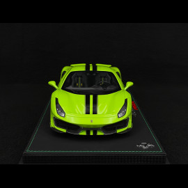 Ferrari 488 Pista 2018 Verde Germoglio / Black Stripes / Carbon Rims 1/18 BBR Models P18145O