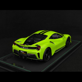 Ferrari 488 Pista 2018 Verde Germoglio / Black Stripes / Carbon Rims 1/18 BBR Models P18145O