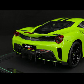 Ferrari 488 Pista 2018 Verde Germoglio / Schwarze Streifen / Carbon Felgen 1/18 BBR Models P18145O