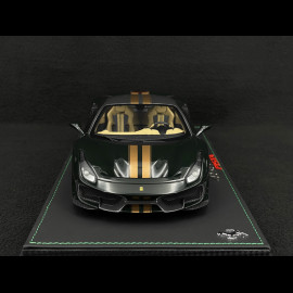 Ferrari 488 Pista 2018 Verde British / Goldene Streifen / Carbon Felgen 1/18 BBR Models P18145N