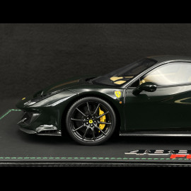 Ferrari 488 Pista 2018 Verde British / Gold Stripes / Carbon Rims 1/18 BBR Models P18145N